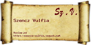 Szencz Vulfia névjegykártya